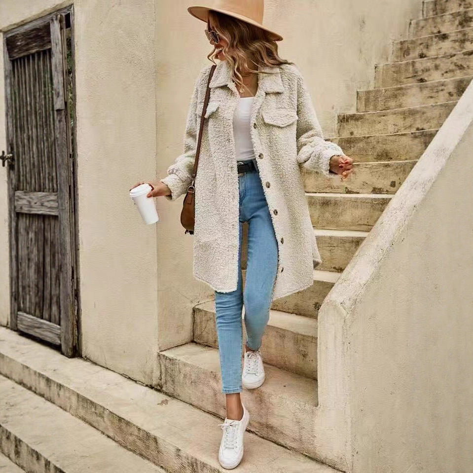 Manteau Long "Teddy" Beige – Le Cocon Tendance & Décontracté