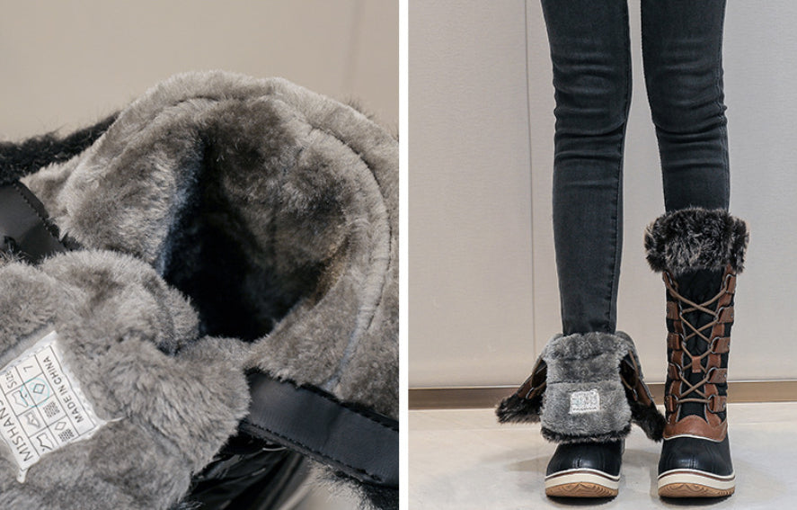 Bottes Hautes "Alpine Chic" – Chaleur, Étanchéité & Style Quilté