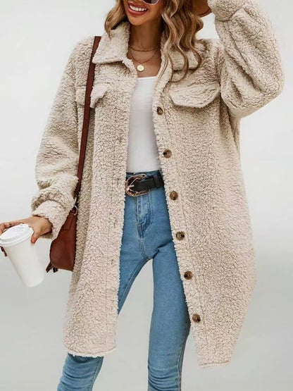 Manteau Long "Teddy" Beige – Le Cocon Tendance & Décontracté