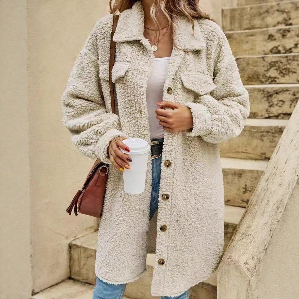 Manteau Long "Teddy" Beige – Le Cocon Tendance & Décontracté