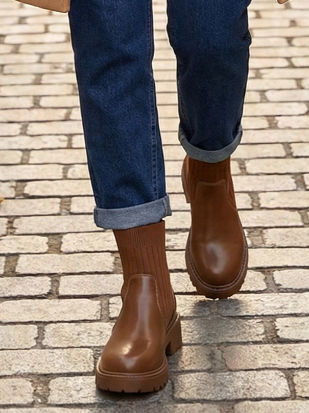 Bottines à Semelle Crantée – Le Confort Urbain