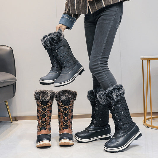 Bottes Hautes "Alpine Chic" – Chaleur, Étanchéité & Style Quilté