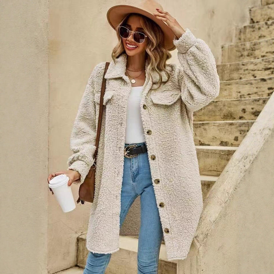 Manteau Long "Teddy" Beige – Le Cocon Tendance & Décontracté